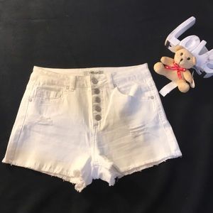 Refuge high waisted white shorts 2